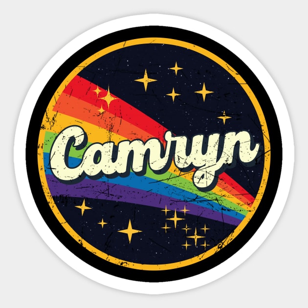 Camryn // Rainbow In Space Vintage Grunge-Style Sticker by LMW Art